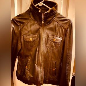 Guess leather moto jacket -medium, women
